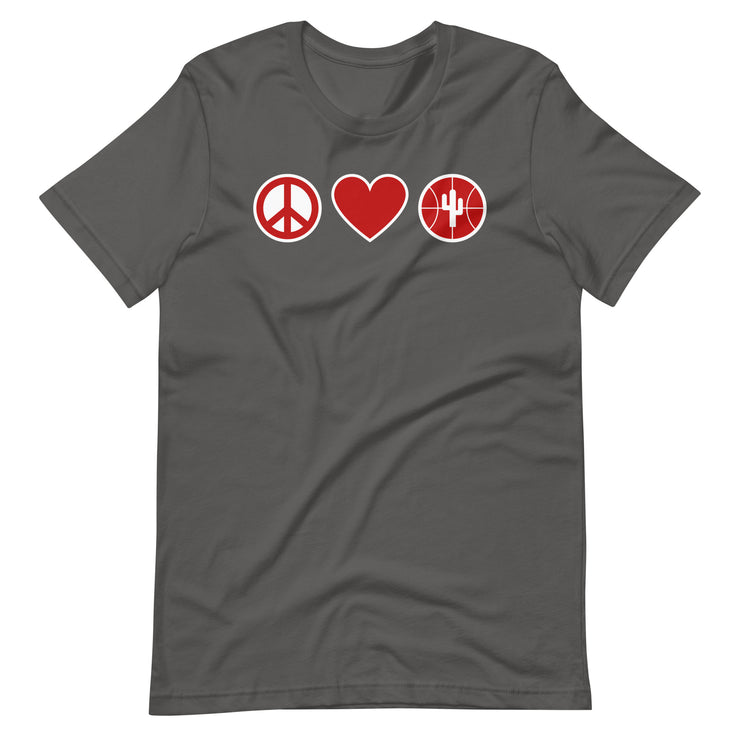 Peace Love & Arizona Basketball: Unisex T-Shirt