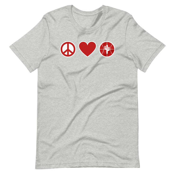 Peace Love & Arizona Basketball: Unisex T-Shirt