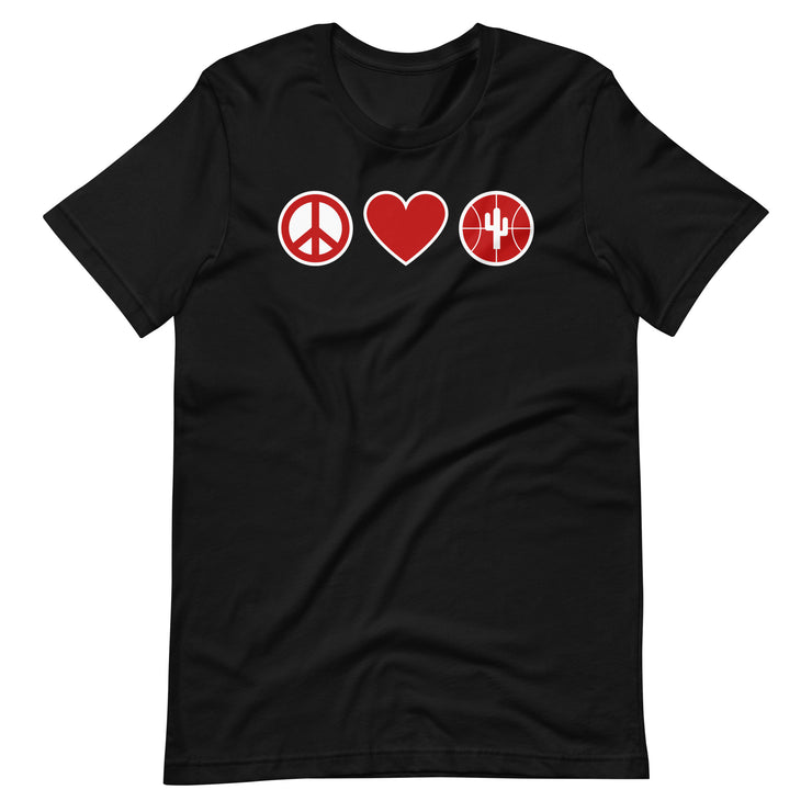 Peace Love & Arizona Basketball: Unisex T-Shirt