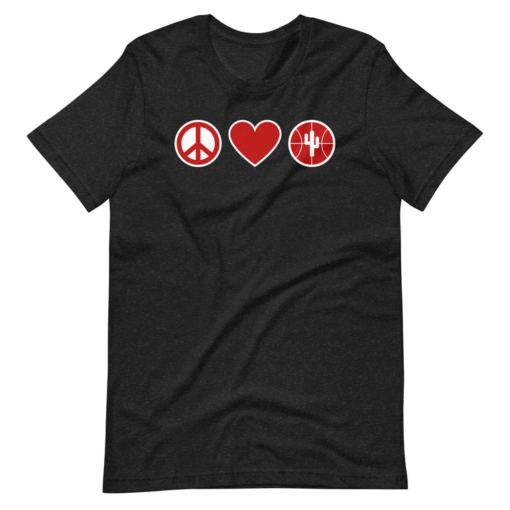 Peace Love & Arizona Basketball: Unisex T-Shirt