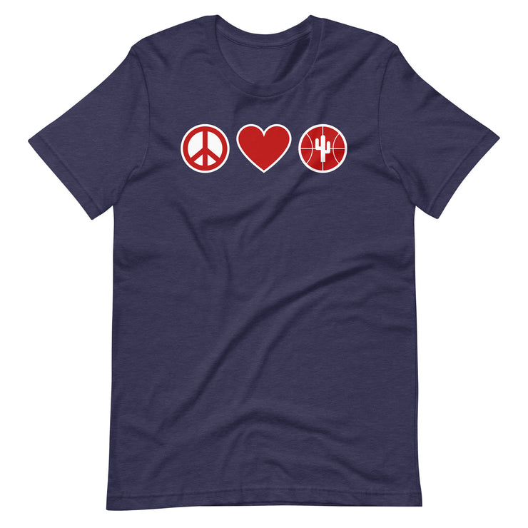 Peace Love & Arizona Basketball: Unisex T-Shirt
