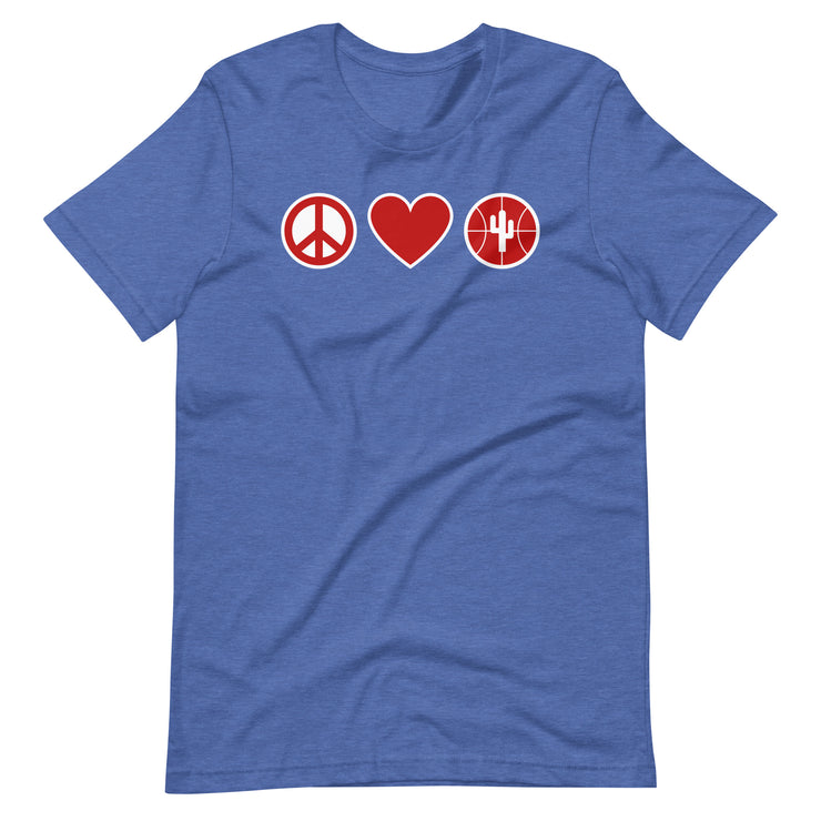 Peace Love & Arizona Basketball: Unisex T-Shirt