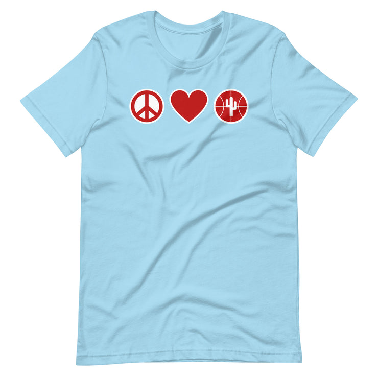Peace Love & Arizona Basketball: Unisex T-Shirt