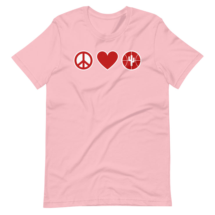 Peace Love & Arizona Basketball: Unisex T-Shirt