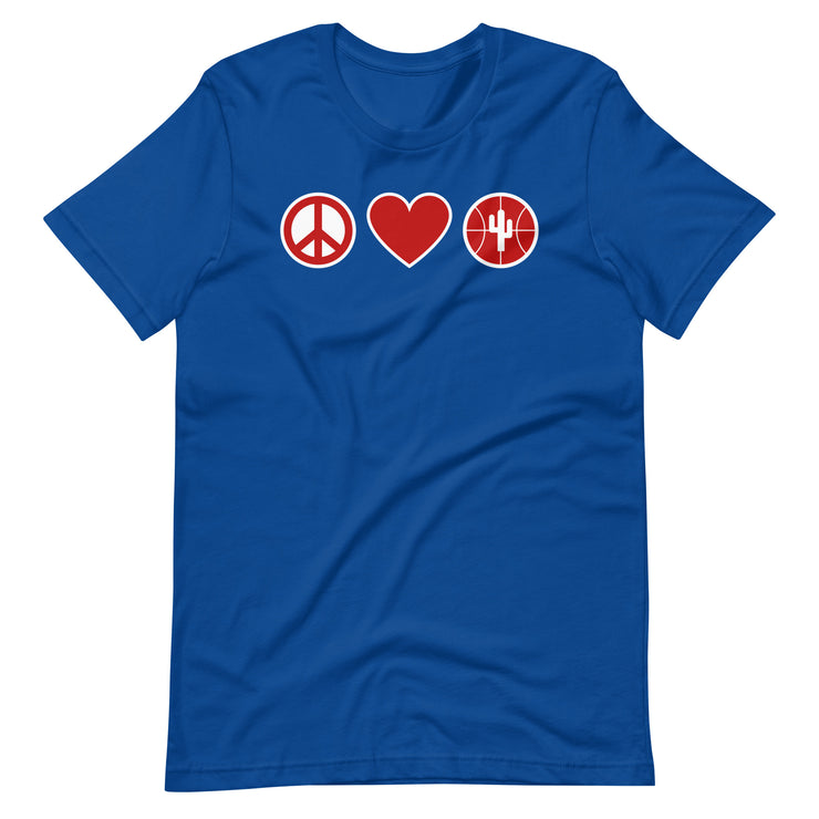 Peace Love & Arizona Basketball: Unisex T-Shirt