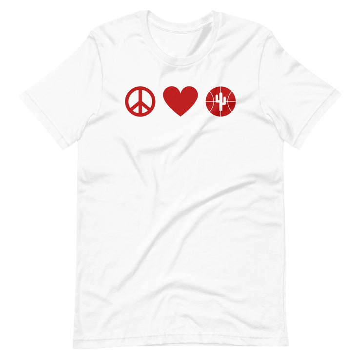 Peace Love & Arizona Basketball: Unisex T-Shirt