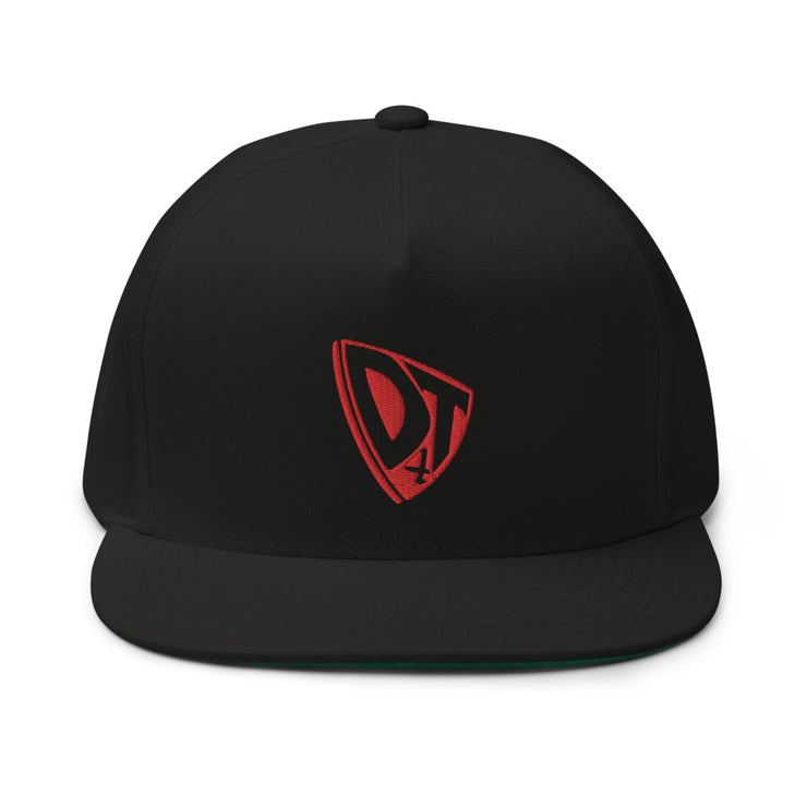 DT4 Trademark Red: Flat Brim Cap