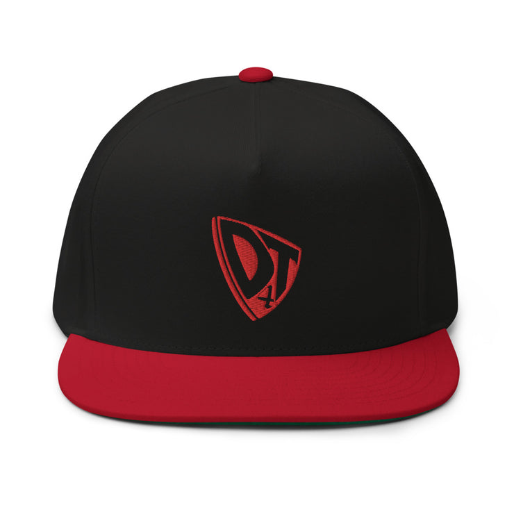 DT4 Trademark Red: Flat Brim Cap