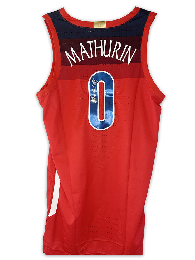 Ben Mathurin Autographed Game Worn Red Jersey