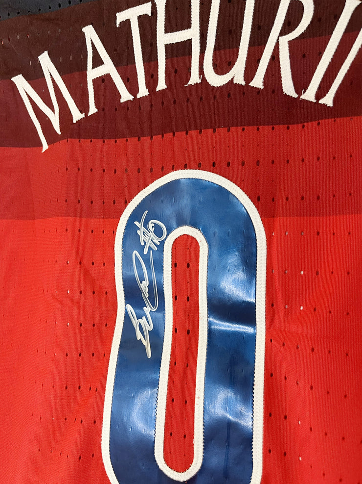 Ben Mathurin Autographed Game Worn Red Jersey