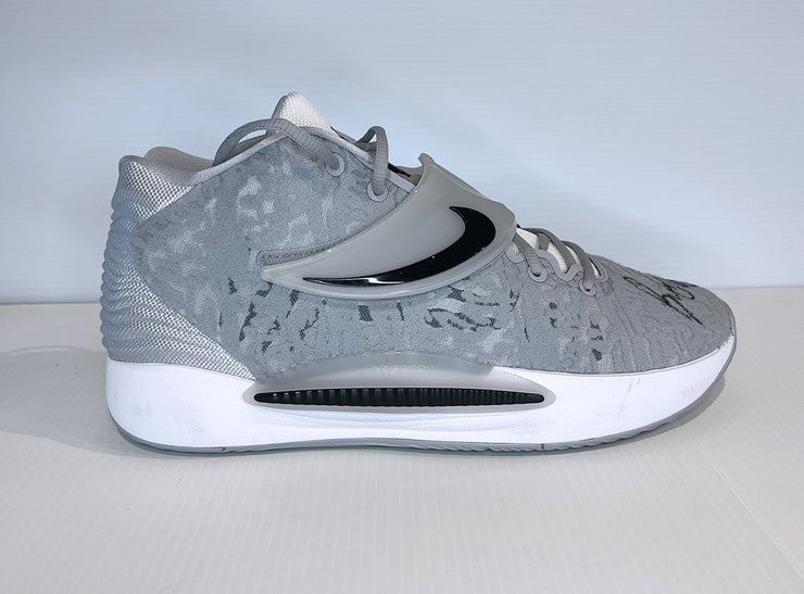 Benn Mathurin Autographed Game Worn Nike KD14 TB (Wolf Grey with Black Strap)
