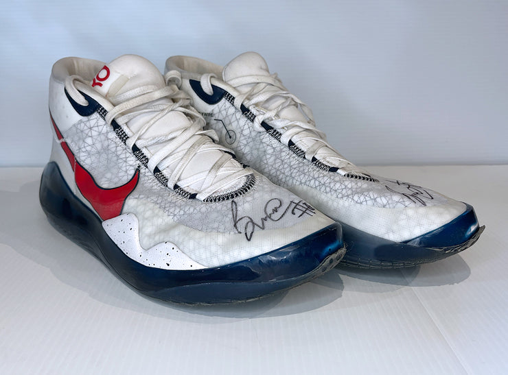 Benn Mathurin Autographed Game Worn Nike Zoom KD 12 (White with Blue Bottoms)