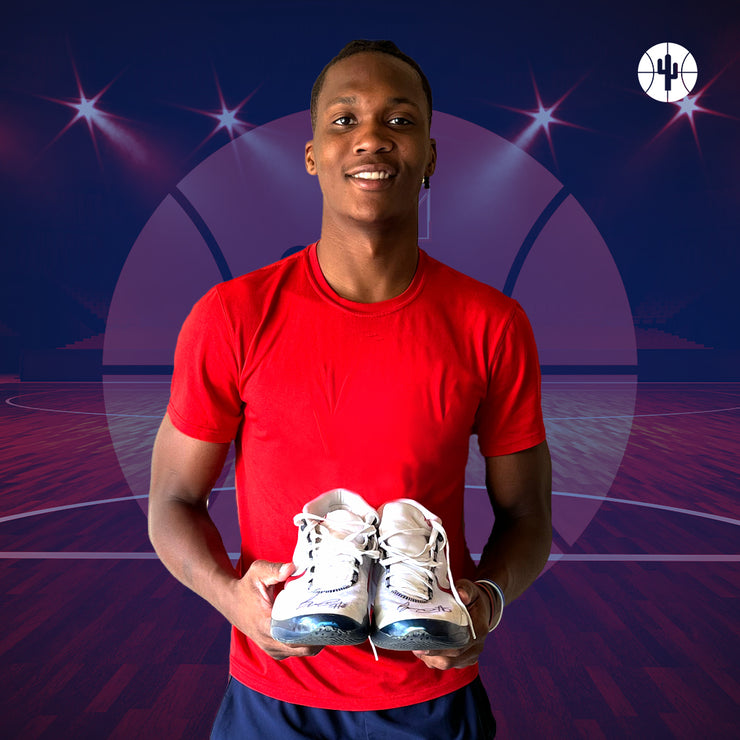Benn Mathurin Autographed Game Worn Nike Zoom KD 12 (White with Blue Bottoms)
