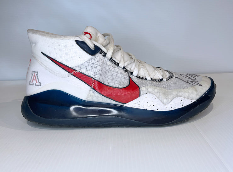 Benn Mathurin Autographed Game Worn Nike Zoom KD 12 (White with Blue Bottoms)