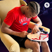 Benn Mathurin Autographed Game Worn Nike Kyrie Infinity NCAA SOS (White with Red Stripe)