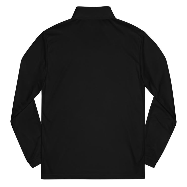 Letter + Logo Red: Quarter Zip Pullover