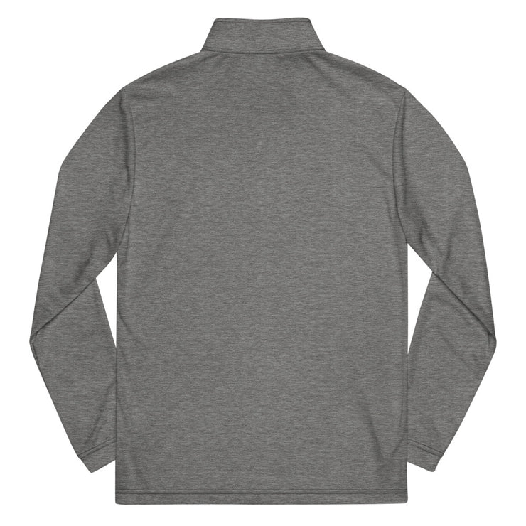Letter + Logo Red: Quarter Zip Pullover