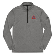 Letter + Logo Red: Quarter Zip Pullover