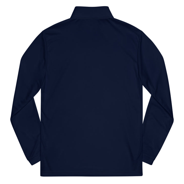 Letter + Logo Red: Quarter Zip Pullover