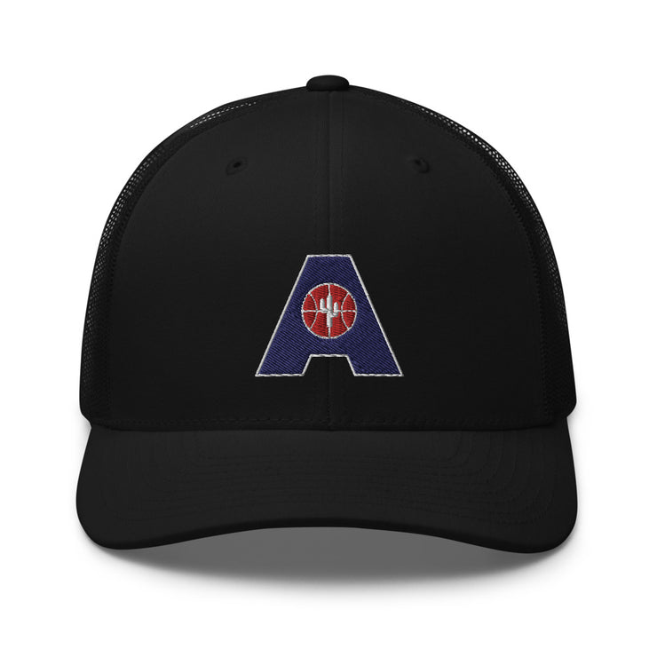 Letter + Logo Blue: Retro Trucker Hat