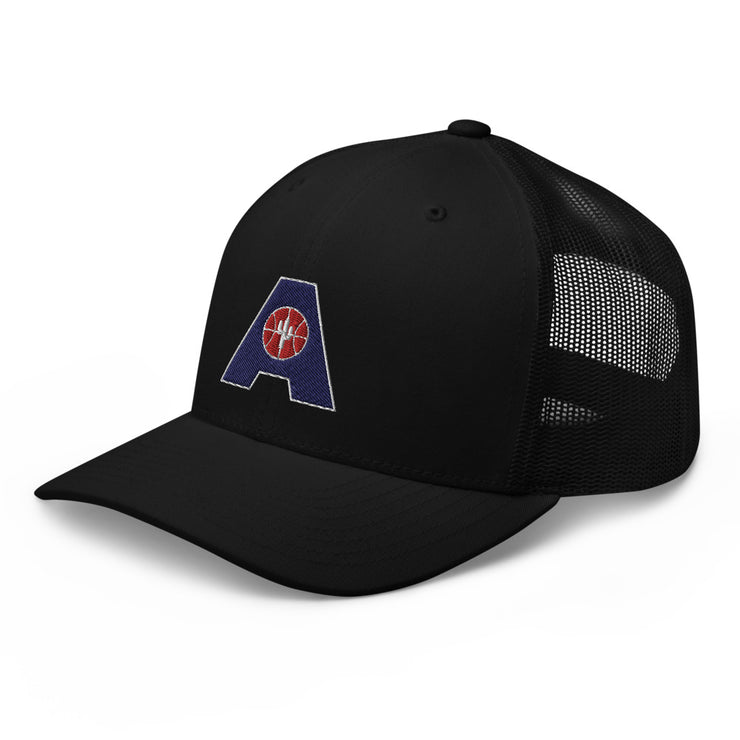 Letter + Logo Blue: Retro Trucker Hat