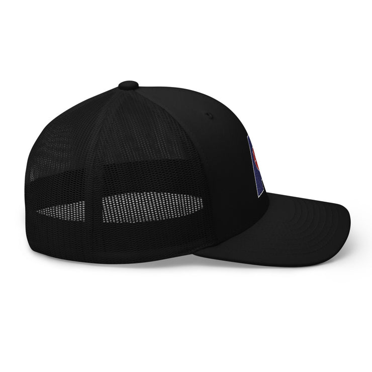Letter + Logo Blue: Retro Trucker Hat