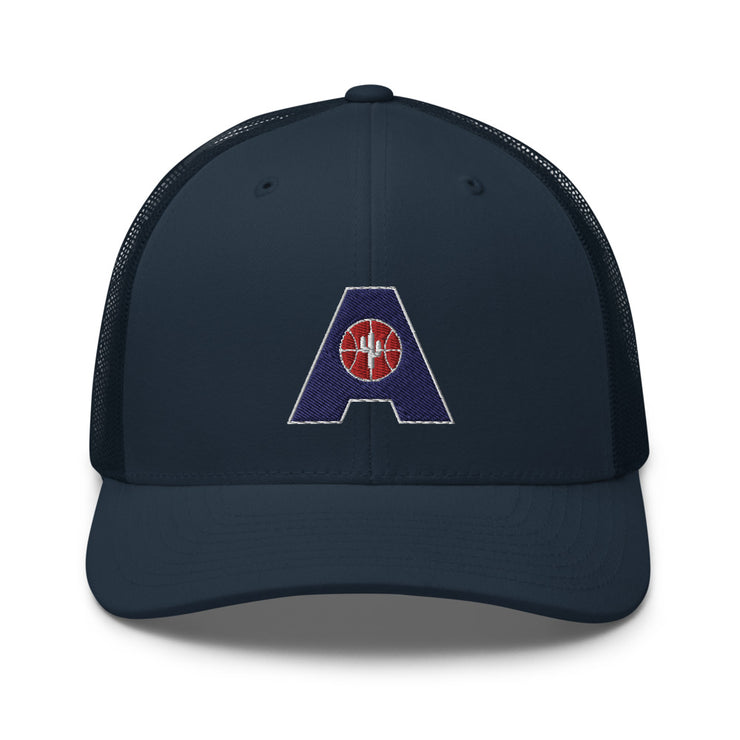 Letter + Logo Blue: Retro Trucker Hat