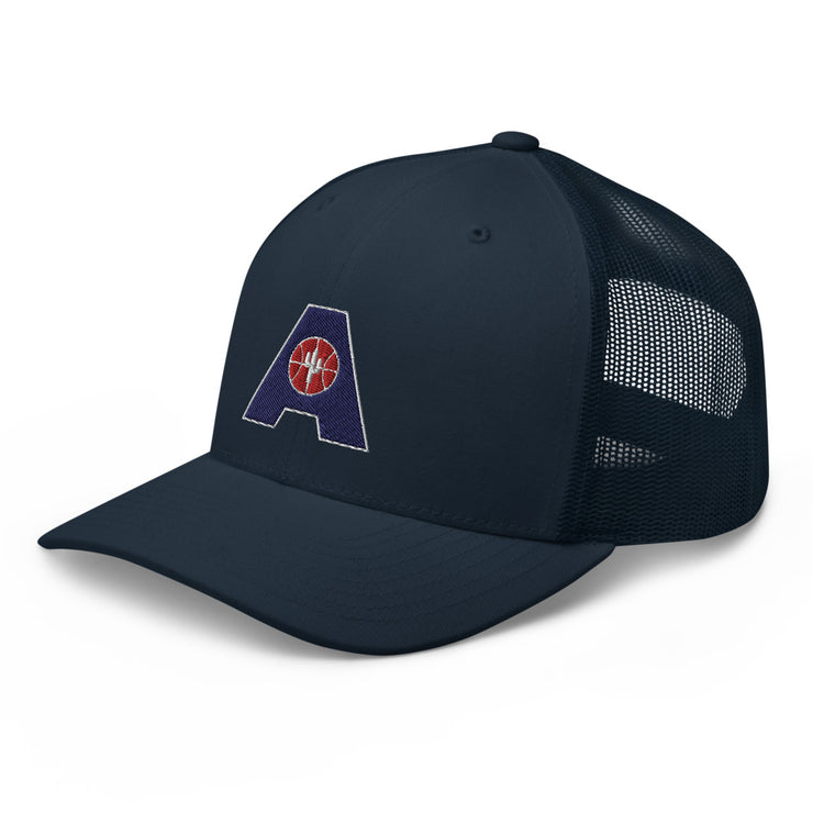 Letter + Logo Blue: Retro Trucker Hat