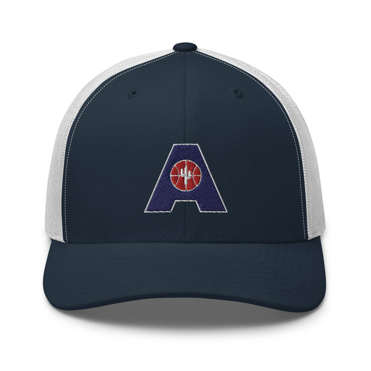 Letter + Logo Blue: Retro Trucker Hat