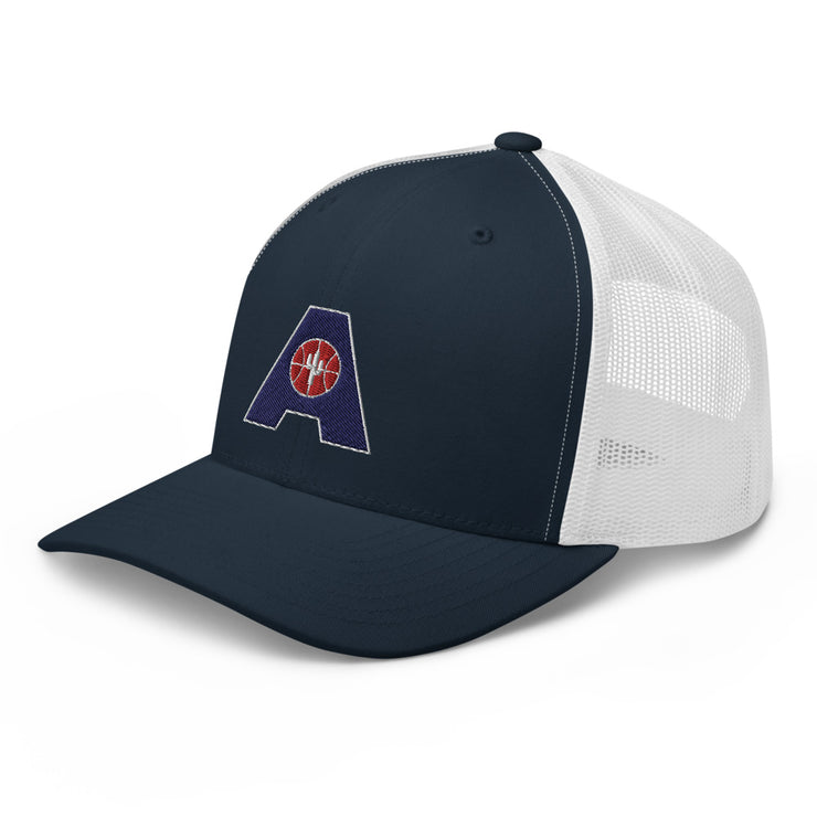 Letter + Logo Blue: Retro Trucker Hat