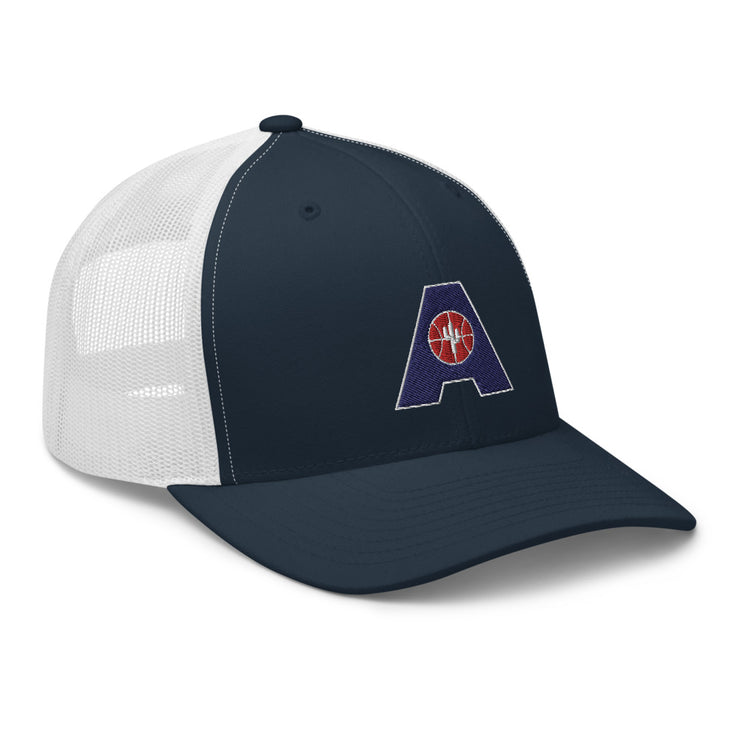 Letter + Logo Blue: Retro Trucker Hat