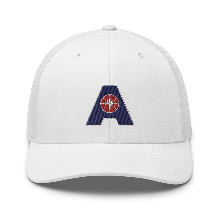 Letter + Logo Blue: Retro Trucker Hat