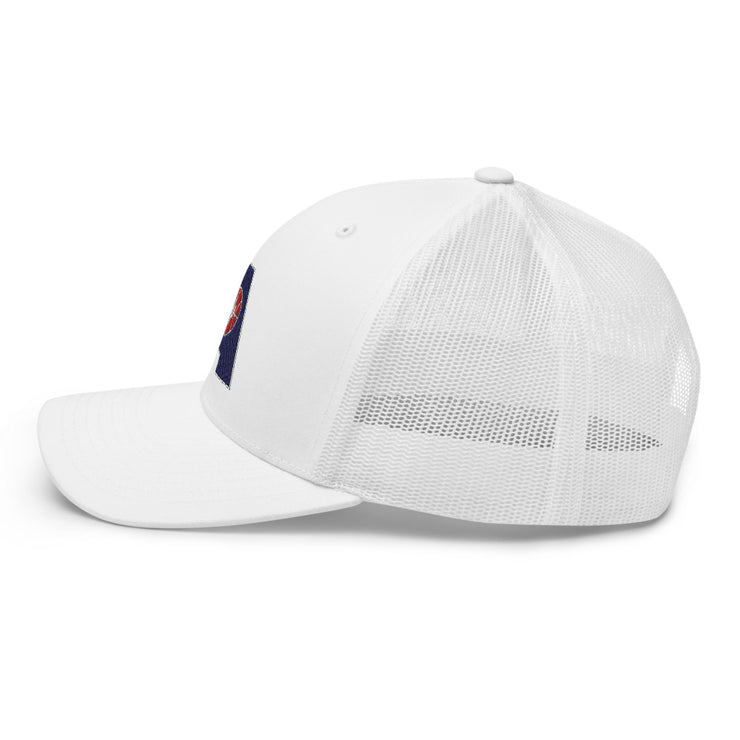 Letter + Logo Blue: Retro Trucker Hat