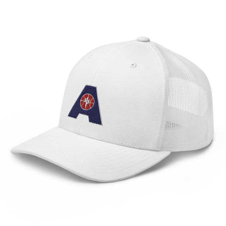 Letter + Logo Blue: Retro Trucker Hat
