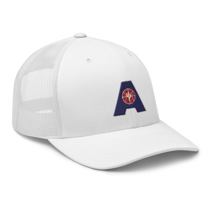 Letter + Logo Blue: Retro Trucker Hat
