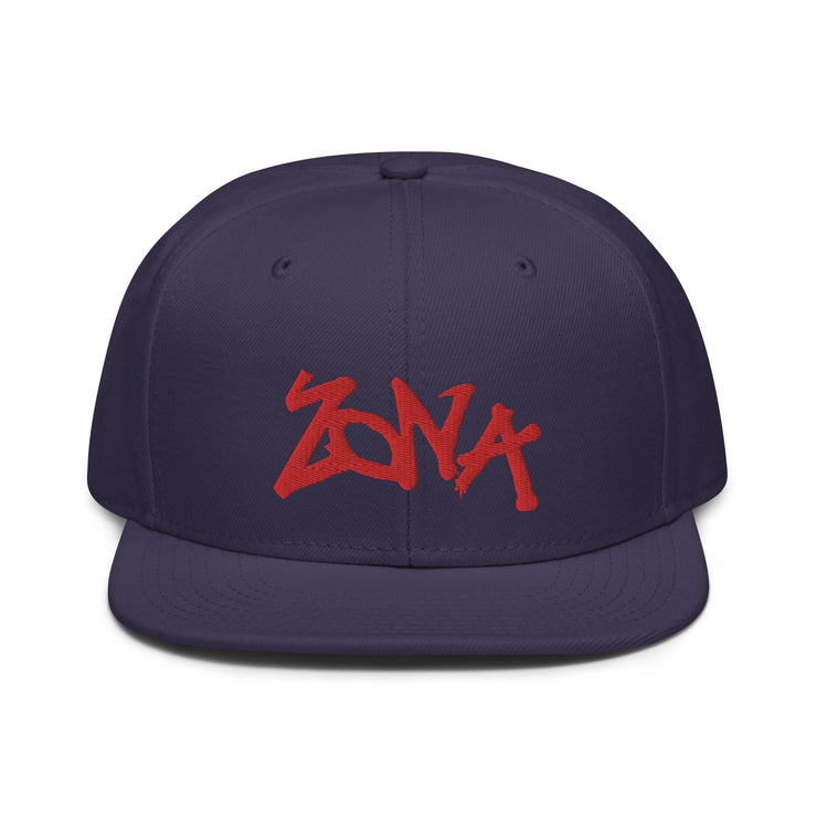 Zona Blue Graffiti: Snapback Flat Brim Hat