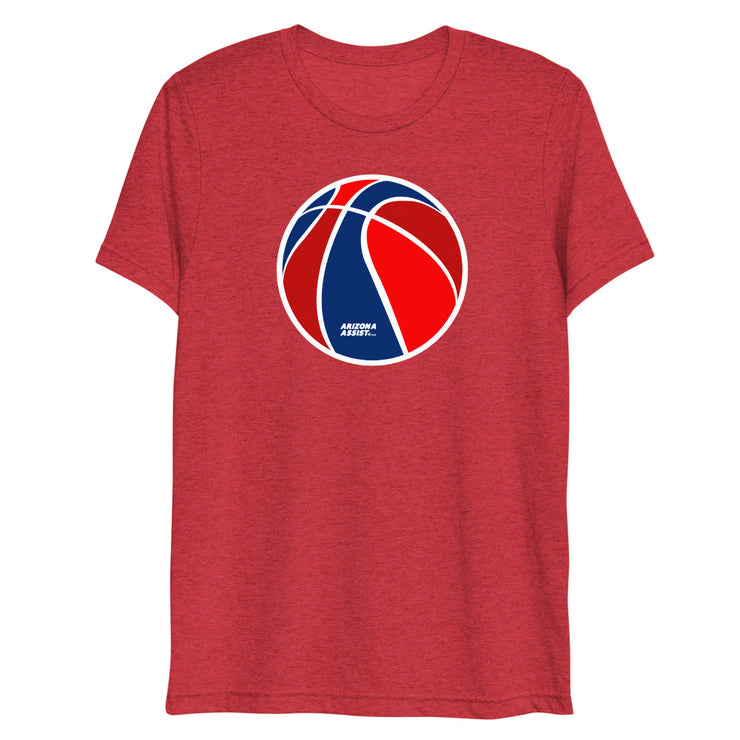 Red & Blue Basketball: Tri-Blend T-Shirt
