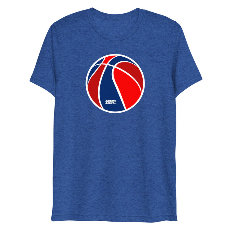 Red & Blue Basketball: Tri-Blend T-Shirt
